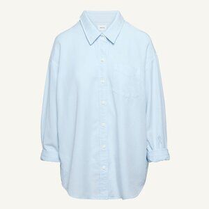 Aritzia Wilfred Free Relaxed Twill Button Down Shirt Light Blue M